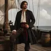 Abrigo Largo Vintage para Hombre de Halloween Estilo Corte Medieval Disfraz de Pirata Abrigo de Vampiro Atuendo para Performance COS