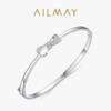 Pulsera sencilla con lazo de plata esterlina S925 para mujer, estilo japonés y coreano, con microincrustaciones, estilo femenino, joyería de mano cruzada que combina con todo.