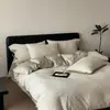 Conjunto de Quatro Peças de Algodão 100% de Alta Qualidade Jacquard Conjunto de Três Peças de Algodão Puro Algodão de Fibra Longa Roupas de Cama para Meninas Estilo Retro Luxo Leve