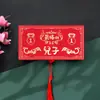 Sobre rojo plegable al por mayor de alta calidad con estampado dorado para bodas, feliz cumpleaños, creativo, con ganancias, es un popular sobre rojo de seis tarjetas