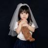Cabello de novia Super Hada Corto Velo Pequeño Novia Foto de Boda Certificado Registro Lazo Poncho Velo Tocado