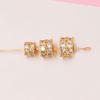 Chapado en Oro Real de 18K Plata Gruesa Circonita Doble Capa Separador de Bolas Pulsera Hecha a Mano DIY Pulsera de Cristal Accesorios con Cuentas