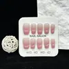 Uñas Postizas Portátiles Estilo Francés Color Rosa Claro Suave con Estrellas, Abalorios de Cristal y Efecto Ojo de Gato, Nuevas Puntas de Uñas Pre-hechas al por Mayor