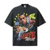 2026 Verano Transfronterizo Kanye West Retro Americano Manga Corta Moda Urbana Marca Camiseta 100% Algodón para Hombres y Parejas