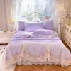 2026 Nuevo Estilo Coreano Estilo Princesa Juvenil Algodón Faldón de Cama Juego de Cuatro Piezas Colcha de Verano Colcha de Aire Acondicionado Cubrecama
