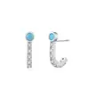 Nuevos Pendientes Creativos de Plata de Ley S925 con Turquesa, Diseño de Nicho Personalizado, Pendientes de Gama Alta Populares Europeos y Americanos