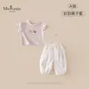 Xiafan Verano Nuevo Estilo Conjunto Infantil y para Niños Pequeños Clase A, Pantalones Transpirables de Manga Corta Anti-Mosquitos, Pantalones de Longitud 9/10, Conjunto Versátil de Dos Piezas