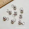 Plata de Ley Campanita pequeña Pulsera tobillera de plata de ley 925 Accesorios de Campanita de Plata Colgante Adornos de plata DIY al por mayor bosque pelo