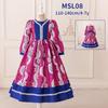 Nuevo Vestido Largo de Comercio Exterior Transfronterizo para Niñas, Vestido Rojo Rosa, Versátil Vestido Largo de Manga Larga para Fiesta, Vestido de Vacaciones