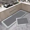 Alfombrilla minimalista de tierra de diatomeas para entrada, resistente a la suciedad, al desgaste, al aceite, a las manchas y a los arañazos, alfombrilla de pie larga para cocina
