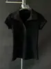 Oferta Especial Camiseta Top Manga Curta Gola Polo Slim Fit para Mulheres