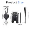 Lanyard de Mosquetón Negro Resistente en Stock Versión Vertical Set Portatarjetas Mecha Carrete para Insignia Cuerda Anti-Pérdida para Camping