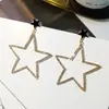 Brincos de estrela de cinco pontas exagerados personalizados femininos Coreia do Sul elegante pingente longo combinam com tudo sexy estrela da internet brincos brincos