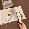 Sandalias retro estilo francés sin cordones para mujer, nuevo modelo de verano 2026, caladas y transpirables, con plataforma para aumentar altura, mules de punta cerrada para personas bajitas
