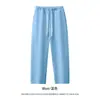Calça de Moletom Cai Xiang Dao Masculina, 350g, Forrada com Fleece, Cordão, Corte Reto, para Outono e Inverno, Cor Sólida, Solta, Casual, Unissex