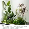Combinação de Paisagismo com Plantas Verdes Simuladas, Decoração de Paisagem com Plantas Artificiais para Vitrine, Enfeite de Canto de Escada, Paisagismo de Escada