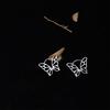 Pendientes de Mariposa Huecos de Plata de Ley S925 Jufeng Nueva Moda Clips para Orejas Simples Pendientes Versátiles con Estilo Y293