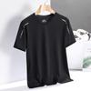 Camiseta Masculina de Gola Redonda Transfronteiriça Verão 2025 Nova Secagem Rápida Fina Moda Jovem Elástica Esportiva Roupa Masculina