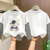 Camisa base de algodón para niño, estilo dos piezas falso, nuevo modelo 2026, camiseta de manga larga para niños, estilo primavera y otoño, top interior para niños mayores
