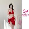 2026 Traje de Baño Sexy de Tirantes Europeos y Americanos para Mujer con Cadena de Pedrería Conjunto de Bikini de Tres Piezas Ropa de Baño para Playa