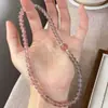 Pulseira de Cristal de Morango Flor de Pessegueiro Pulseira de Cristal Rosa Ágata Cinza Imitação Camada Dupla Usada Empilhada Novo Estilo Chinês Estilo Nacional Contas Artesanais