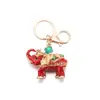 Chaveiro Pingente de Elefante de Metal Feito Sob Medida pelo Fabricante com Strass, Presente de Strass Decoração de Chaveiro de Carro Venda por Atacado