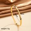 Pulsera de acero de titanio con diamantes transfronterizos, pulsera abierta para mujer chapada en oro de 18k, pulsera que no se decolora, pulsera de acero inoxidable al por mayor