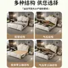 Cama moderna minimalista de madeira maciça cama grande estofada com coroa de luxo leve com mesa de cabeceira inteligente fabricante da fonte