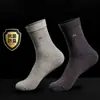 Calcetines Deportivos de Algodón Puro para Hombre, Absorbentes de Sudor y Desodorantes, de Longitud Media, Color Negro, Calcetines de Negocio Antibacterianos Completamente Negros para Primavera, Otoño y Verano