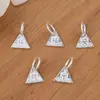Prata de Lei S925 Ping An Alegria Auspicioso Shun Fu Pingente de Cabelo Prata Lisa Mini Triângulo Acessórios de Cartão Acessórios para Pulseira DIY
