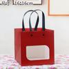 Bolsa de Presente Mini Quadrada de Papel Kraft com Janela Smiley Face Rebite Pequena Sacola Tote Bolsa de Presente para Flores