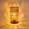 Lámpara de Mesa Wabi-Sabi Lámpara de Mesita de Noche para Dormitorio Estilo Retro Sala de Té Zen Estudio Casa de Huéspedes Luz Nocturna Tejida Lámpara de Atmósfera Pastoral
