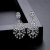 Pendientes de cena de moda Jinse Pendientes de damas transfronterizas europeas y americanas Pendientes largos atmosféricos con incrustaciones de circonitas Pendientes