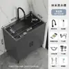 Gabinete para fregadero de cocina con lavabo de acero inoxidable, fregadero doméstico simple/doble, gabinete independiente simple con almacenamiento