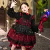 Vestido de Princesa Lolita para Niña, Vestido de Cumpleaños Estilo Gótico para Niña Pequeña, Disfraz de Cosplay de Vampiro de Halloween para Niños