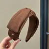 Diadema de punto estilo retro americano de ala ancha, de alta gama, adecuada para frentes amplias, a la moda, versátil para uso diario y para ir al trabajo, pinza para el pelo y accesorio para el cabello