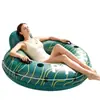 Flotador de natación inflable de PVC de alta resistencia personalizado por el fabricante, tumbona inflable para piscina para adultos con portavasos y asa, cama flotante para el agua