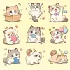 36 piezas de pegatinas de dibujos animados de chica curativa de gato enérgico, pegatinas decorativas lindas para teléfono, pegatinas de transferencia DIY para vaso de agua