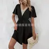 Comercio exterior transfronterizo Amazon más vendido vestido de color liso primavera-verano