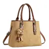 Bolsa Feminina Texturizada Elegante para o Dia a Dia com Pingente Floral, Bolsa de Mão com Alça de Ombro, Bolsa Transversal para o Trabalho Diário, Bolsa para o Trabalho
