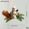Colgante de ardilla de espuma artificial transfronterizo con cascabel, para colgar en la puerta, en la pared, decoración de árbol de Navidad, adorno colgante