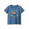 27kids ropa infantil coreana 2025 nueva camiseta de manga corta para niños ropa de bebé tiburón niño camiseta básica venta al por mayor
