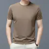 Camiseta de Manga Corta para Hombre Verano 2023 Nueva Camiseta de Color Sólido con Cuello Redondo de Media Manga Casual Combinable para Jóvenes y Adultos