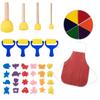 Conjunto de ferramentas de pintura para crianças, esponja de vedação, ferramenta de pintura, pincel de cogumelo, materiais de arte para jardim de infância