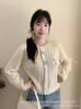 Cardigan Suéter Bordado Desenho Animado Coreano para Mulheres 2025 Primavera e Outono Novo Estilo Pequeno Macio Tricotado