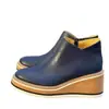 Nuevas botas casuales de estilo europeo y americano para otoño/invierno, de suela gruesa, transfronterizas, con punta redonda, talla grande para mujer, con cremallera lateral y tacón de cuña