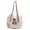Bolso de playa grande tipo ins de color caqui para mujer, bolso de hombro de punto hueco de lana 2025 para vacaciones