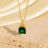 Colar Quadrado de Zircônia Colorida para Mulheres, Design Criativo, Corrente de Suéter de Alta Qualidade, Atacado, Item Mais Vendido na Amazon, Estilo de Luxo Leve