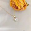 Nuevo collar de girasol cuando el viento ins de commuter circonita exquisito fresco joyería para mujer cadena corta de clavícula con temperamento