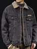 Chaqueta de Mezclilla Retro Americana con Solapa para Hombre, Marca Nueva de Moda, Chaqueta de Mezclilla Holgada Casual Cool de Trabajo